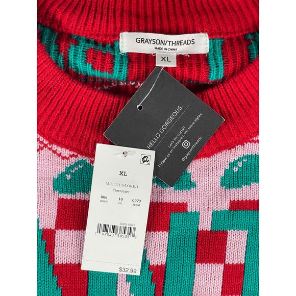 Ugly Christmas Sweater Mens XL Pullover Santa Baby Holiday Grayson Threads NWT - Picture 2 of 7